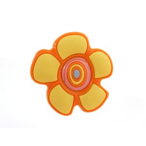 Kindermöbelknopf gelbe Blume 39 x 44 x 22 mm Gummi